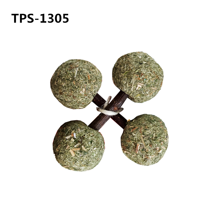 Natural Rabbits Treats Apple Branches Sticks with Timothy Hay Balls Grass Cake Chew Toys for Hamsters,Bunny, Chinchilla,Guinea Pigs Chewing and Playing TPS-1303/4/5 - Image 3