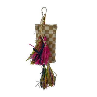 Woven Palm Leave Bird Toys Raffia Grass Shredding Parrot Toys TPQ-0015