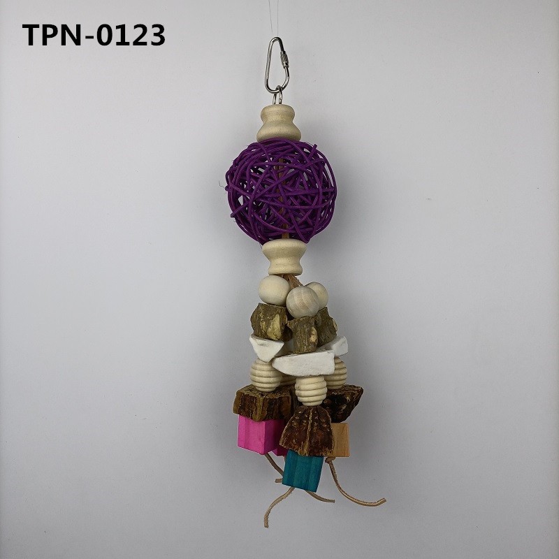 Rattan Ball Pepper Wood Bird Toy Natural Pepper Wood Bird Chew Toy for Birds Parrot Parakeet Cockatiel Conure Budgie Finch TPN-0123 - Image 1