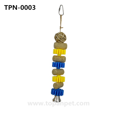 Rattans Ball Cork Blocks Plastic Bird Toys for Bird Cages Hanging Accessories TPN-0003