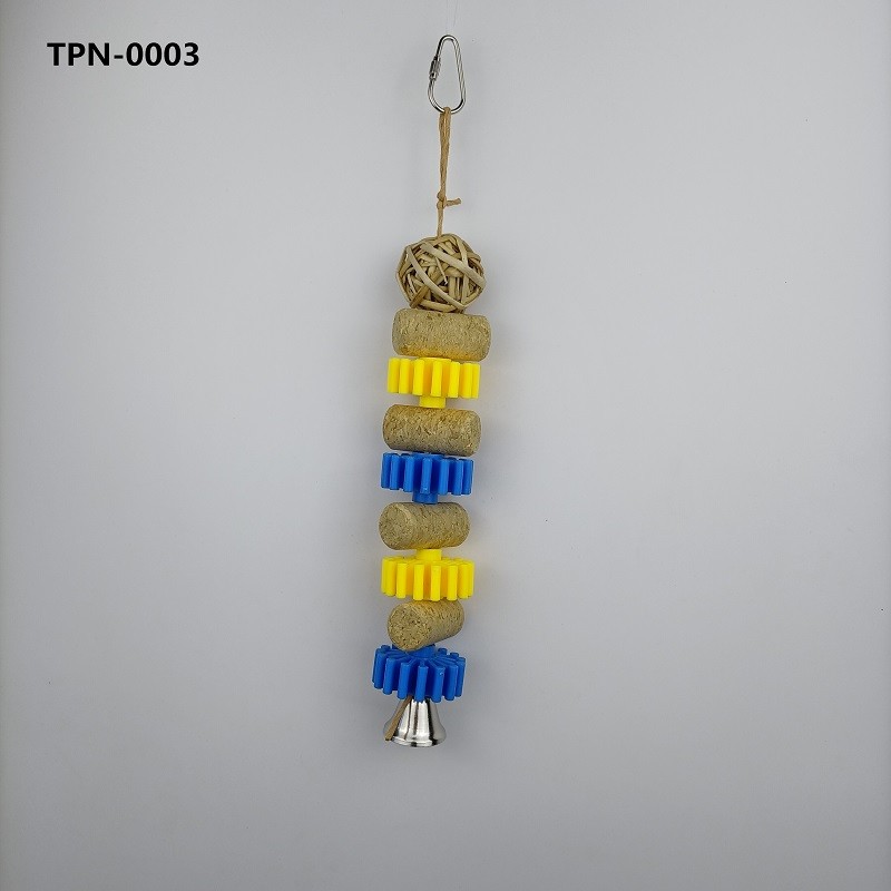 Rattans Ball Cork Blocks Plastic Bird Toys for Bird Cages Hanging Accessories TPN-0003 - Image 1