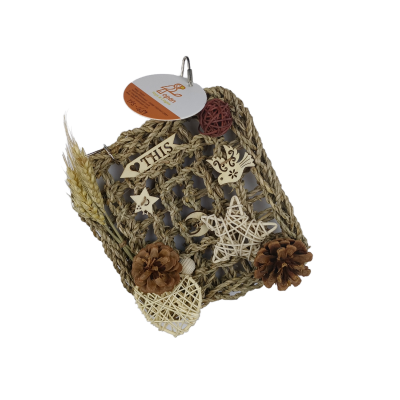 Safe Chews Seagrass Rattan Balls Pine Cone Decorative Mat Bird Toys TPS-1689