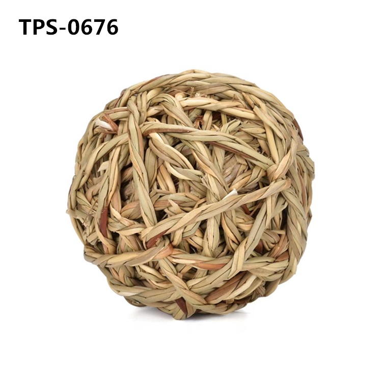 Seagrass Rabbit & Cat Chew Balls Chewable Teething Activity Toy for Pocket Pets, Gerbils, Guinea Pig, Dwarf Bunny TPS-0675/6/7/8 - Image 2
