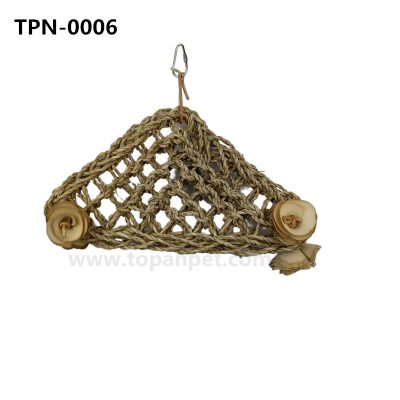 Edible Seagrass Woven Parrot Climbing Hammock Mat with Bird Chewing Toys​TPN-0006