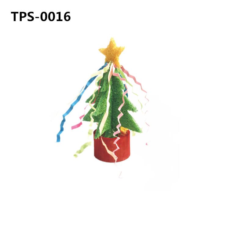 Small Animal Tooth Cleaning Toy Pet Chewing Toy Loofah Christmas Xmas Tree Small Pet Interactive Toy for Guinea Pig Rabbit Bunny Hamster TPS-0016/17/18 - Image 1