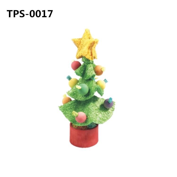 Small Animal Tooth Cleaning Toy Pet Chewing Toy Loofah Christmas Xmas Tree Small Pet Interactive Toy for Guinea Pig Rabbit Bunny Hamster TPS-0016/17/18 - Image 2