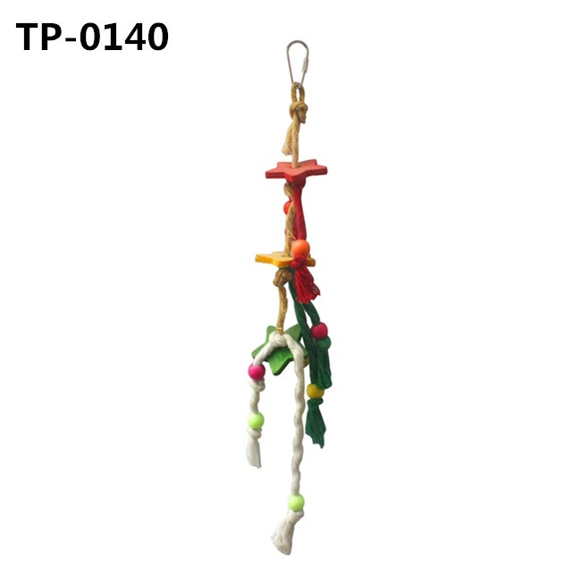Small Bird Parrot Hanging Bite Wooden Blocks Cage Fun Toy with China Wholesale Price - Image 1