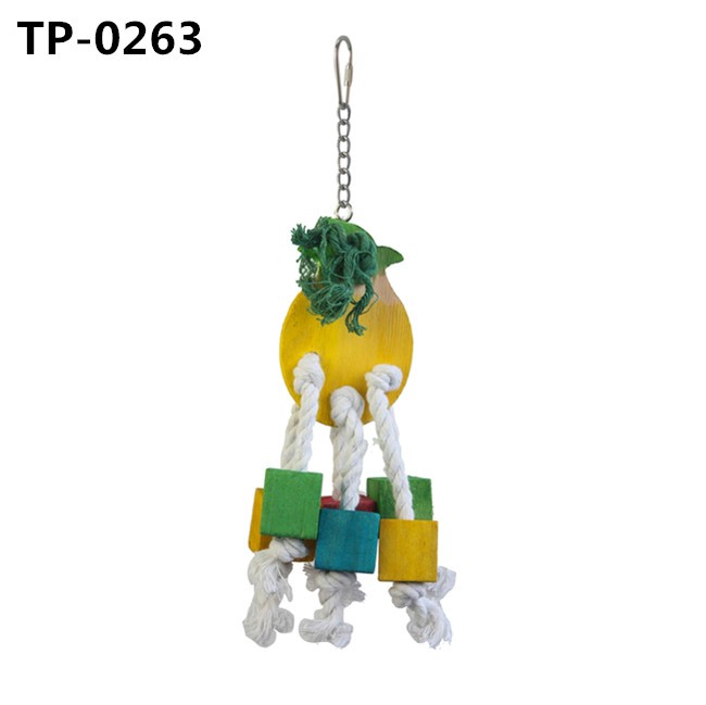 Small Bird Parrot Hanging Bite Wooden Blocks Cage Fun Toy with China Wholesale Price - Image 3