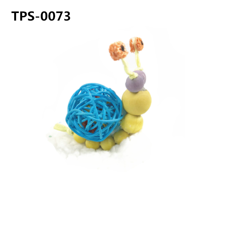 Snail Shaped Guinea Pig Chew Toys, Colorful Wood and Vine Ball Bunny Toy for Rabbits Teeth Grinding Chinchilla,Bird,Dwarf Hamster,Rabbit Chew Toys Treats Small Animals Enrichment Toys TPS-0073/74 - 副本 - Image 1