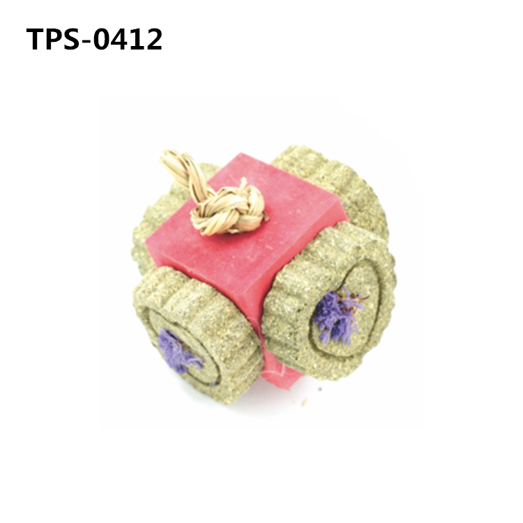 Bunny Chew Timothy Hay Cake Toys for Teeth Grinding, Rabbit Grass Ball Chew Toy, Small Animals Play Toy for Guinea Pigs Chinchilla Hamsters Other Rodent Pets TPS-0412/414/415 - Image 1