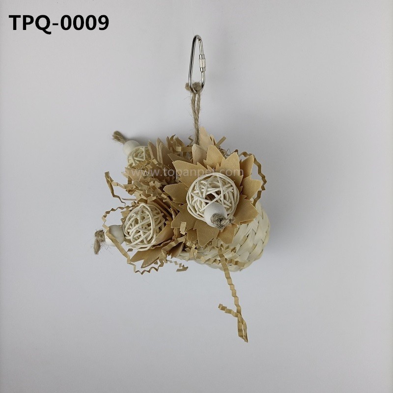 Topanpet Natural Woven Bird Shredding Basket Toy TPQ-0009 - Image 1