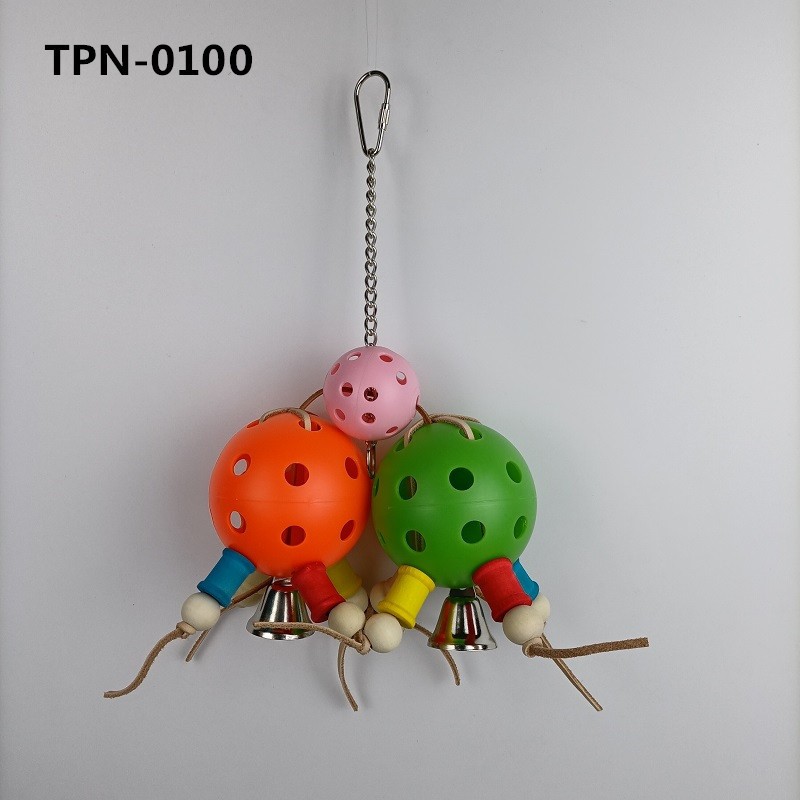 Colorful Training Bell Balls Bird Toy Plastic Pet Toy for Parakeet, Parrot, Finch Foraging & Preening TPN-0100