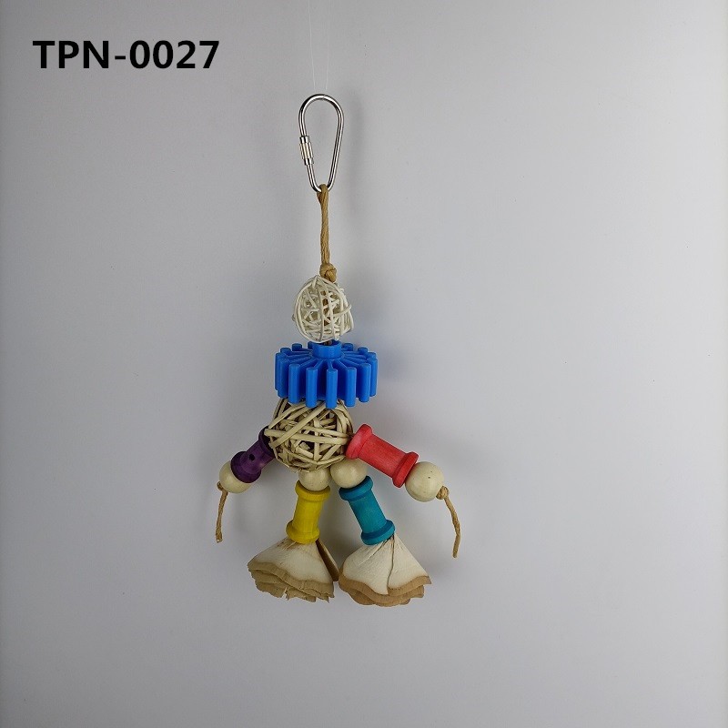 Wood Bird Toys Parrot Hanging Cage Toy Bird Chew Toys for Small Bird Conure Cockatiel Parrotlet Lovebird BudgieTPN-0027