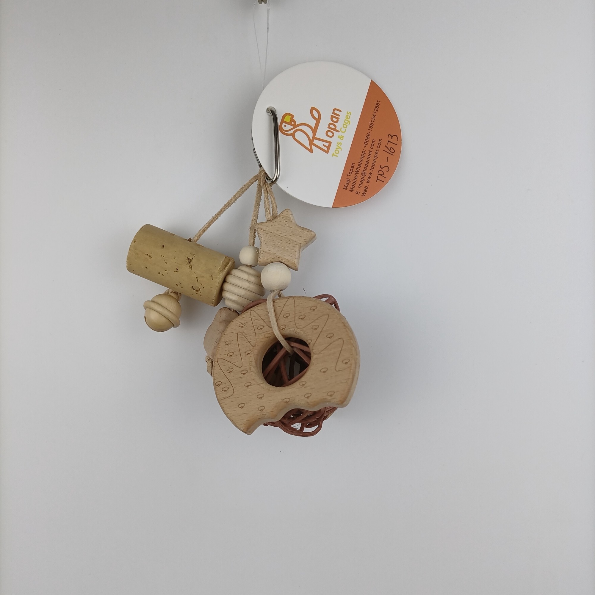 Natural Wood Birds Chews Toy TPS-1673 - Image 1