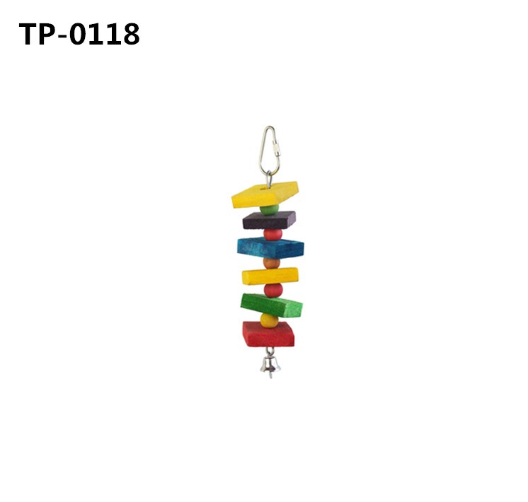 Wooden Block Cotton Knots Bird Parrot Toys for Small and Medium Parrots and Birds - Image 2