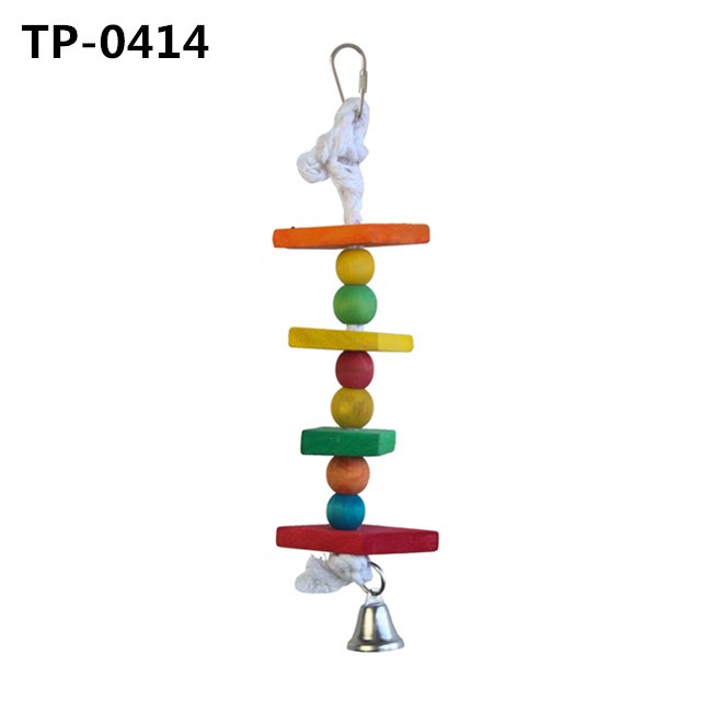 Wooden Block Cotton Knots Bird Parrot Toys for Small and Medium Parrots and Birds - Image 7