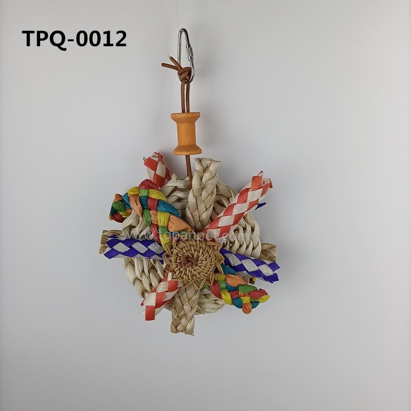 Woven Corn Husk Natural Safe Bird Toys TPQ-0012 - Image 1